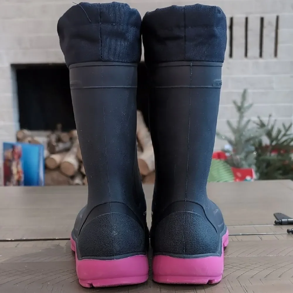Kamik Blue & Pink Rubber Waterproof Rain & Snow Winter Boots Sz 5